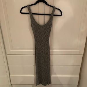 Bershka Grey Knit Midi Dress Bodycon